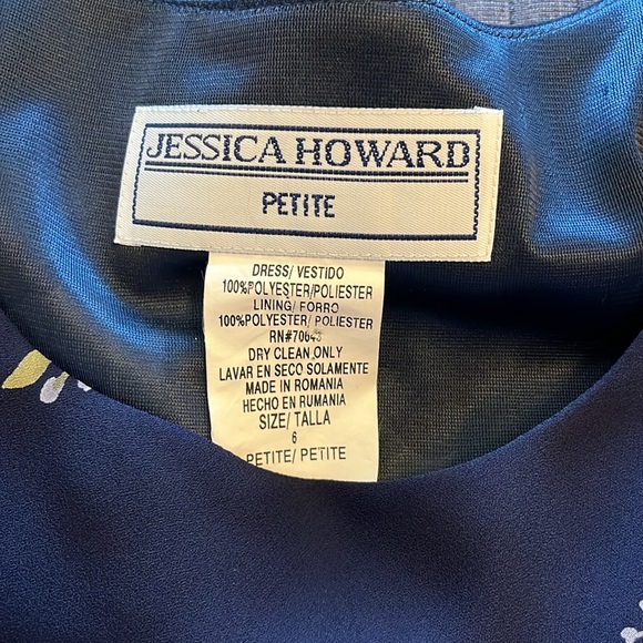 Jessica Howard Floral Navy Dress. Size 6P. EUC - Picture 4 of 6